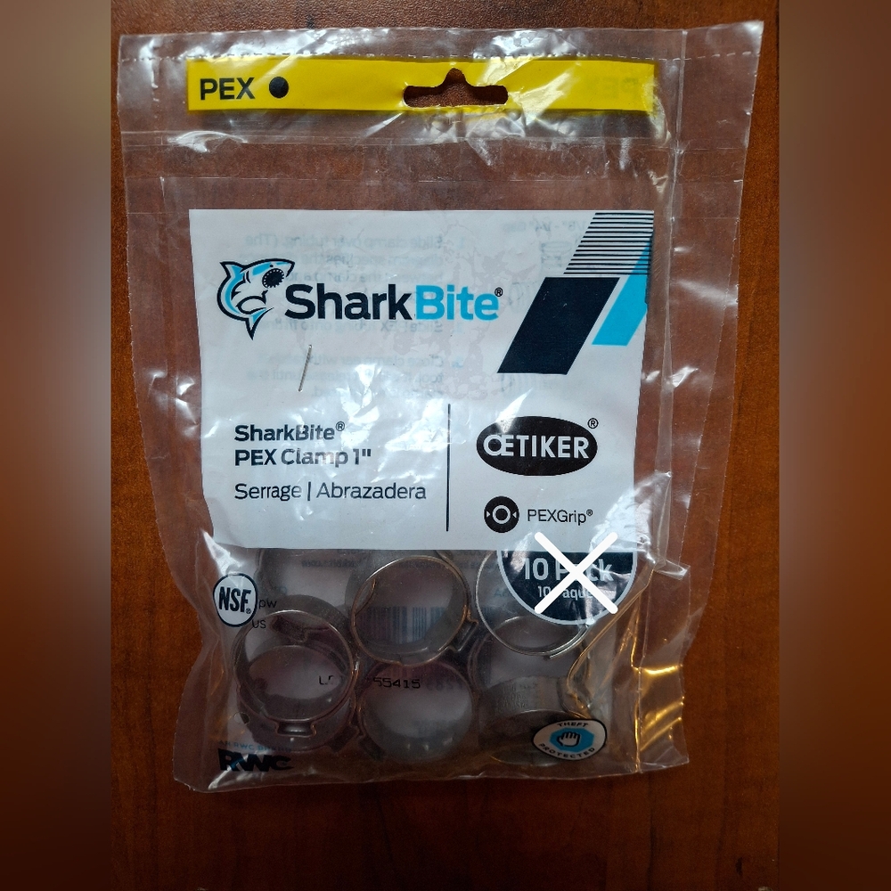 Sharkbite 1" Steel PEX Clamps Qty- 8pk UC956A